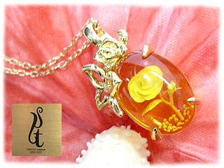 �wRose amber�x ���ƃ��[�Y�����߃l�b�N���X(�C�G���[�S�[���h)